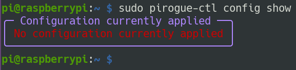No configuration currently applied